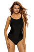 Sexy Contrast Trim Black Strappy Back One Piece Swimsuit